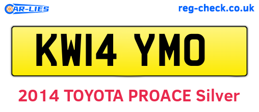 KW14YMO are the vehicle registration plates.