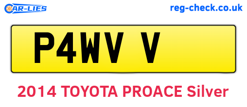 P4WVV are the vehicle registration plates.
