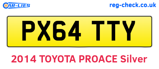 PX64TTY are the vehicle registration plates.