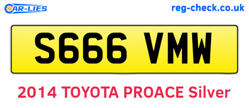 S666VMW are the vehicle registration plates.
