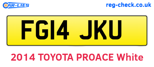 FG14JKU are the vehicle registration plates.
