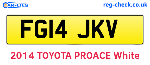 FG14JKV are the vehicle registration plates.