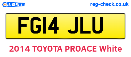 FG14JLU are the vehicle registration plates.