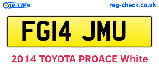 FG14JMU are the vehicle registration plates.