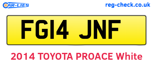 FG14JNF are the vehicle registration plates.