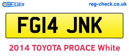 FG14JNK are the vehicle registration plates.