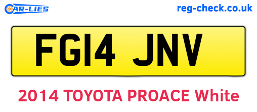 FG14JNV are the vehicle registration plates.