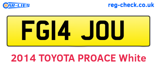 FG14JOU are the vehicle registration plates.