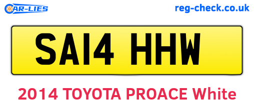 SA14HHW are the vehicle registration plates.