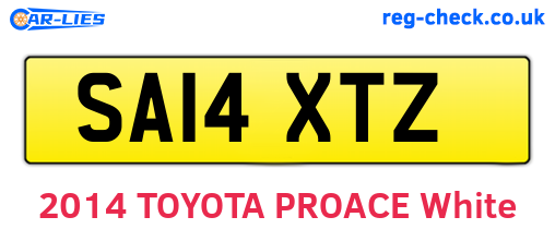 SA14XTZ are the vehicle registration plates.