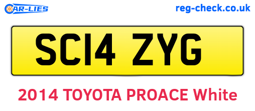 SC14ZYG are the vehicle registration plates.