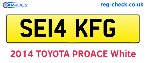 SE14KFG are the vehicle registration plates.
