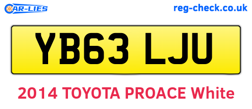 YB63LJU are the vehicle registration plates.