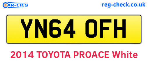 YN64OFH are the vehicle registration plates.