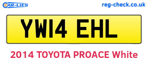 YW14EHL are the vehicle registration plates.