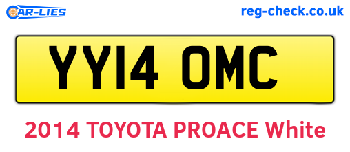 YY14OMC are the vehicle registration plates.