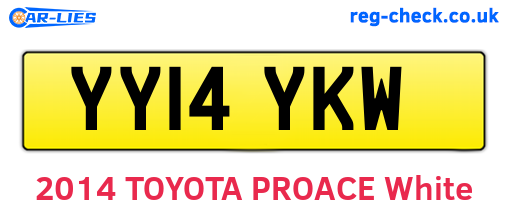 YY14YKW are the vehicle registration plates.