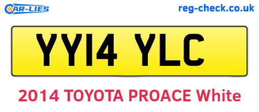 YY14YLC are the vehicle registration plates.