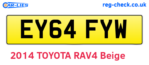 EY64FYW are the vehicle registration plates.