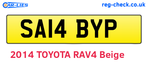 SA14BYP are the vehicle registration plates.