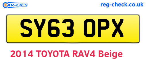 SY63OPX are the vehicle registration plates.