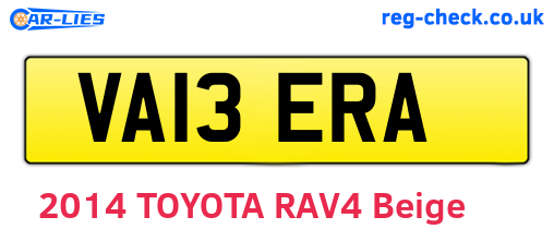 VA13ERA are the vehicle registration plates.