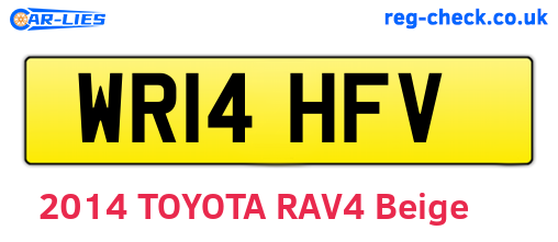 WR14HFV are the vehicle registration plates.
