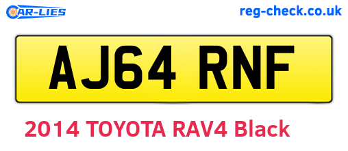 AJ64RNF are the vehicle registration plates.