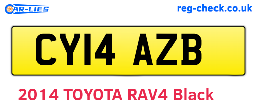 CY14AZB are the vehicle registration plates.