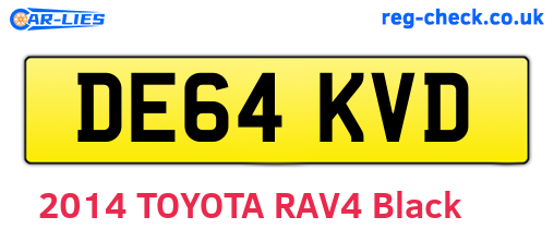 DE64KVD are the vehicle registration plates.