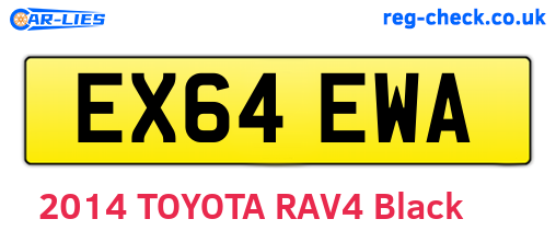 EX64EWA are the vehicle registration plates.