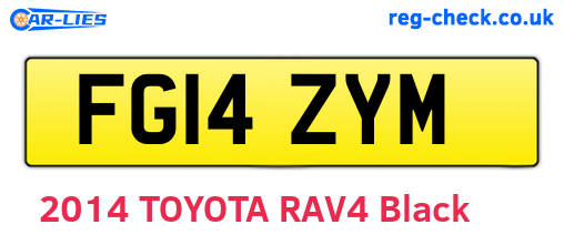 FG14ZYM are the vehicle registration plates.