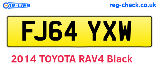 FJ64YXW are the vehicle registration plates.