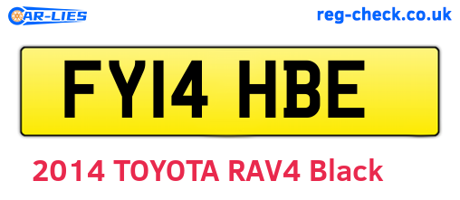 FY14HBE are the vehicle registration plates.