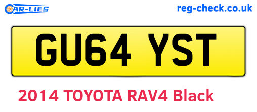 GU64YST are the vehicle registration plates.