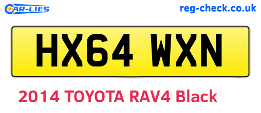 HX64WXN are the vehicle registration plates.