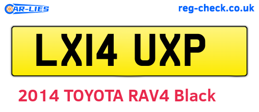 LX14UXP are the vehicle registration plates.