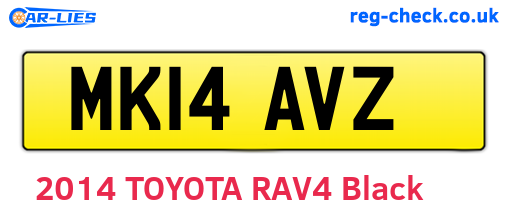 MK14AVZ are the vehicle registration plates.