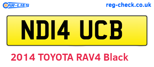 ND14UCB are the vehicle registration plates.
