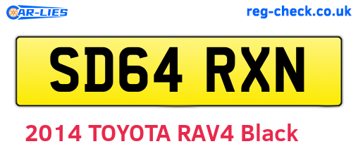 SD64RXN are the vehicle registration plates.