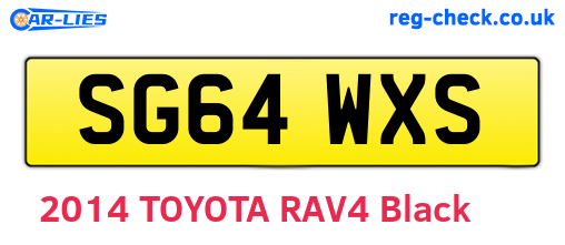 SG64WXS are the vehicle registration plates.