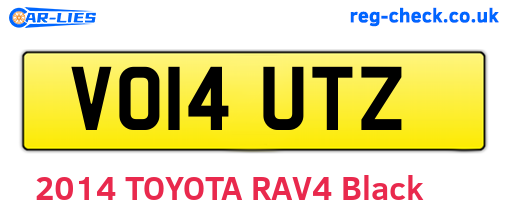 VO14UTZ are the vehicle registration plates.