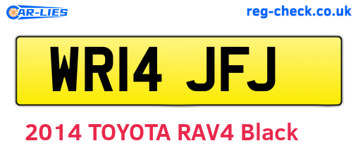WR14JFJ are the vehicle registration plates.