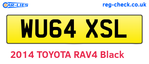 WU64XSL are the vehicle registration plates.