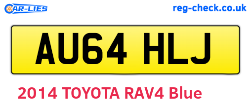 AU64HLJ are the vehicle registration plates.