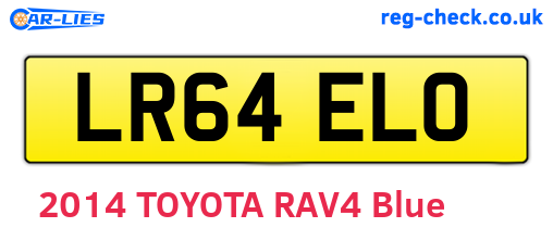 LR64ELO are the vehicle registration plates.