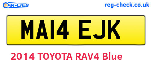 MA14EJK are the vehicle registration plates.