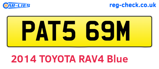 PAT569M are the vehicle registration plates.