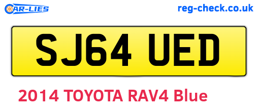 SJ64UED are the vehicle registration plates.