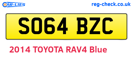 SO64BZC are the vehicle registration plates.